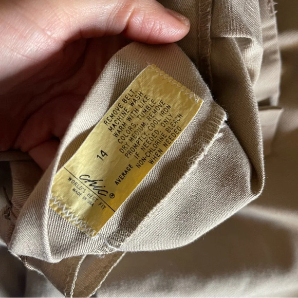 Vintage y2k khaki high waist relaxed fit trouser pants Sz 8 baggy fit - Picture 10 of 10